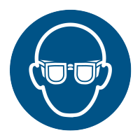 Blue Circle - Wear eye protection