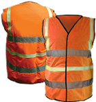 High Visibility Plain orange Jerkins